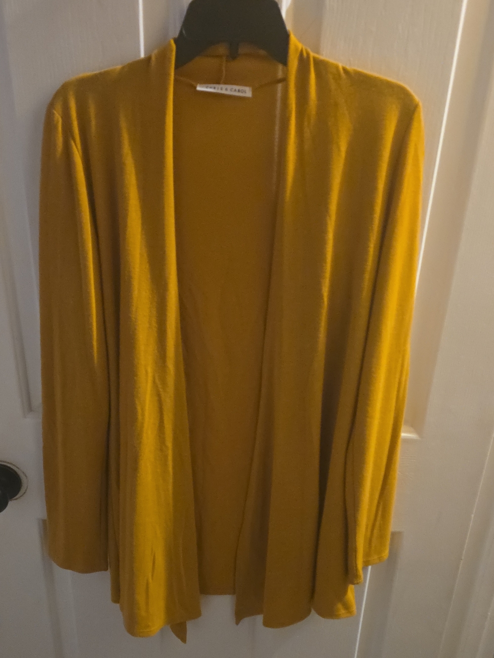 Chris & Carol Mustard Open-Front Cardigan